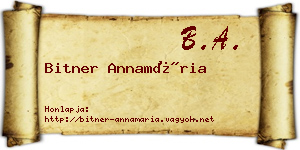 Bitner Annamária névjegykártya